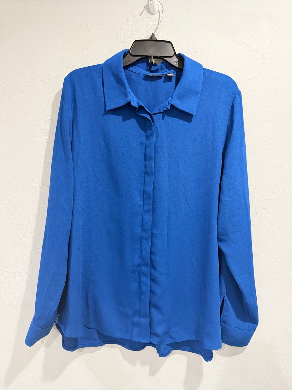 Halogen Women’s XXL Cobalt Blue Button Down Blouse Long Sleeve Career Top